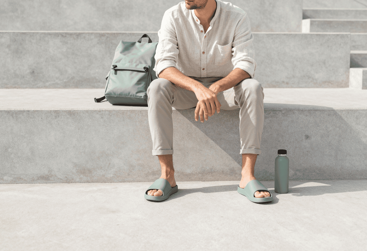 Contoured Footbed Slides for Workdays on Hard Floors