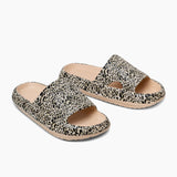Mens Cushion Slides - Cloud Slides Leopard