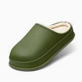 Cloud Slides - Cozy Fur Green