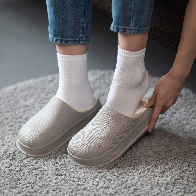 Cushion Slides with Fur - Cloud Slides