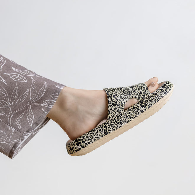 Mens Cushion Slides - Cloud Slides Leopard